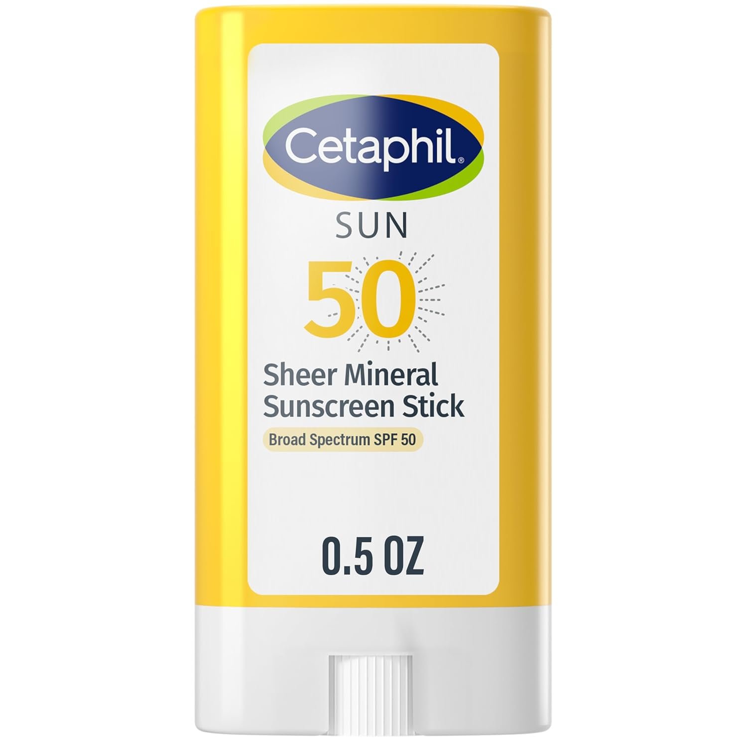 Cetaphil Sheer Mineral Sunscreen Stick for Face & Body, 0.5oz, 100% UVA/UVB Mineral Sunscreen: Zinc Oxide & Titanium Dioxide, Broad Spectrum SPF 50, For Sensitive Skin - Image 2