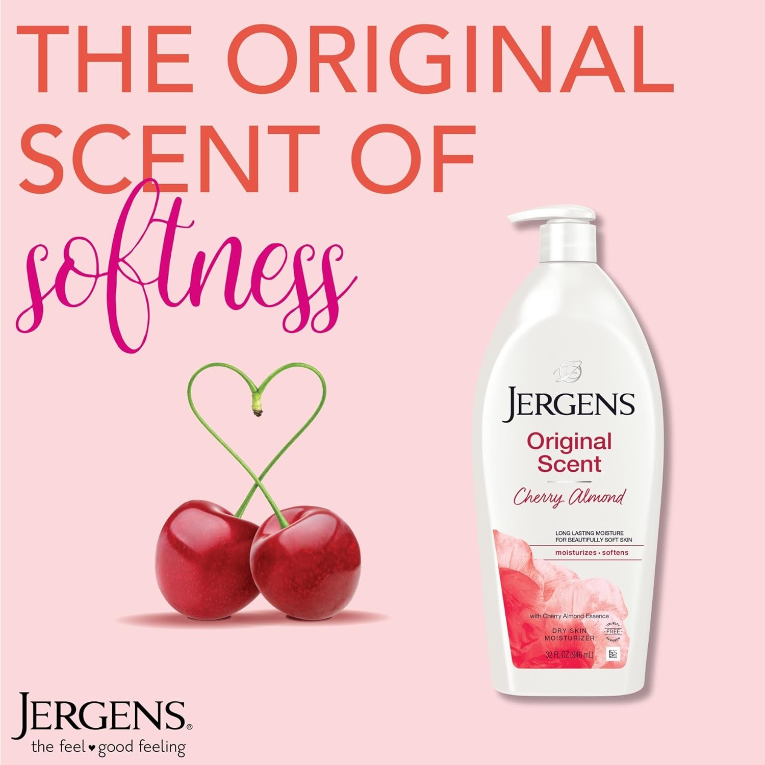 Jergens Original Scent Dry Skin Body Lotion, Hand and Body Moisturizer, Cherry Almond Essence, Dermatologist Tested, 32 Oz - Image 6