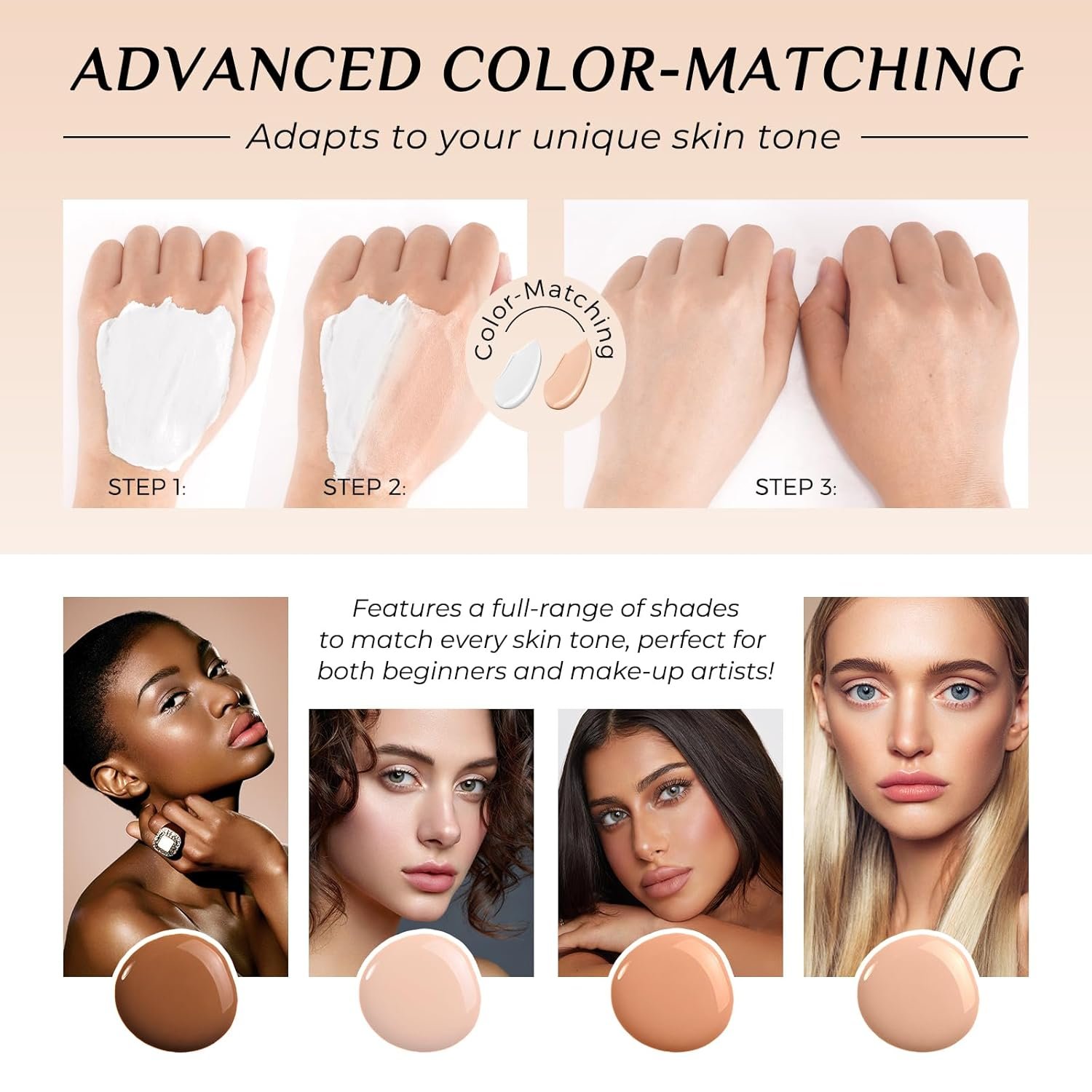 Foundation Color Changing - Foundation 4 in 1 Medium/Light Spectrum With SPF 50 | All-Day Makeup Hold & Waterproof | Hydrating Foundations Full Coverage Suitable For Dry & Oily Skin Types - Image 5