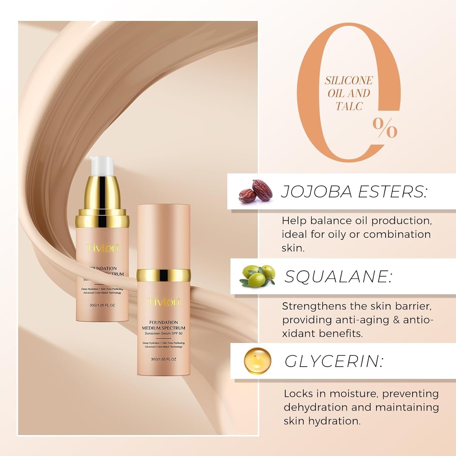 Foundation Color Changing - Foundation 4 in 1 Medium/Light Spectrum With SPF 50 | All-Day Makeup Hold & Waterproof | Hydrating Foundations Full Coverage Suitable For Dry & Oily Skin Types - Image 6